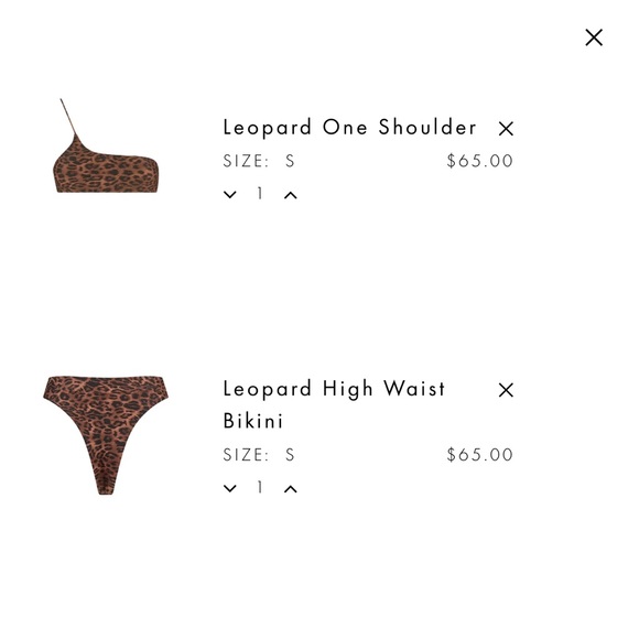 NWT Ark Swim Leopard One Shoulder bikini top (high waisted bottoms available) - Picture 10 of 10